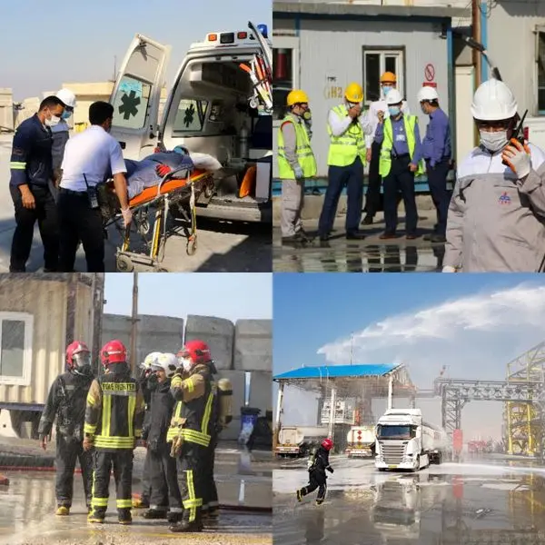 برگزاری مانور مشترک منطقه ای سطح ۲ آموزشی ـ عملیاتی پتروشیمی پارس