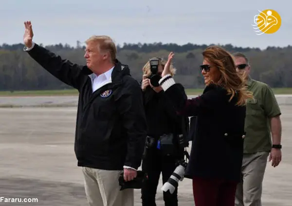 بازدید ترامپ و همسرش از ایالت توفان زده آلاباما+ عکس