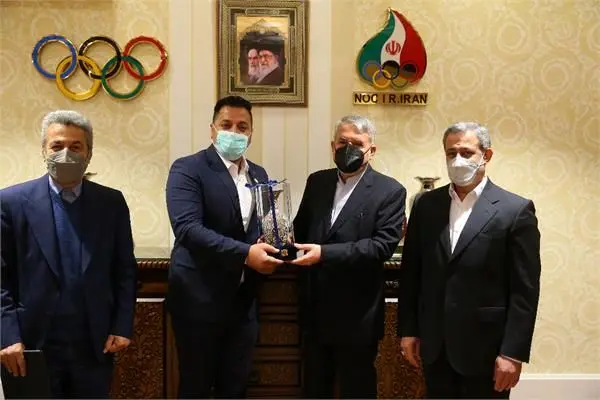 دیدار رئیس فدراسیون شمشیربازی عراق با رئیس و دبیرکل کمیته ملی المپیک