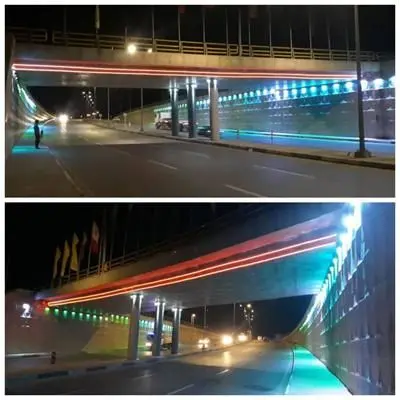  نورپردازی تقاطع غیر همسطح میدان امام حسن(ع)، همزمان با ایام مبارک دهه فجر انقلاب اسلامی 

