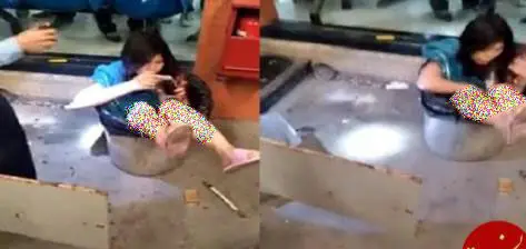 مرد عصبانی زنش را داخل سطل آشغال انداخت+عکس
