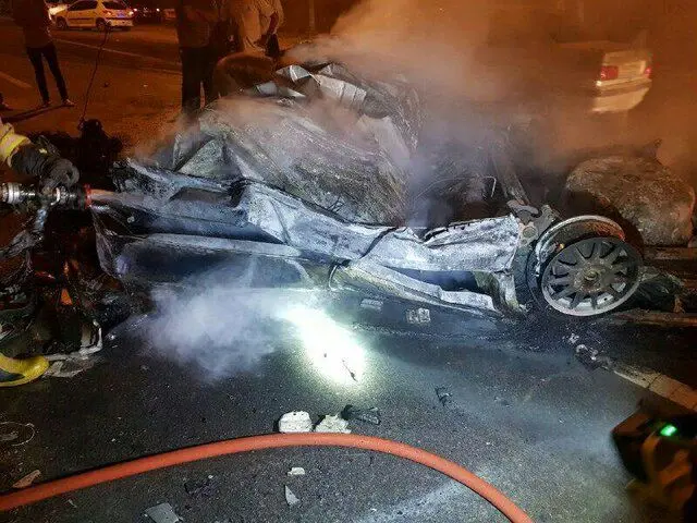 حریق مرگبار خودرو در اتوبان تهران-قم +عکس