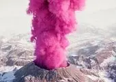 تصویری جالب از آتشفشان صورتی! + عکس