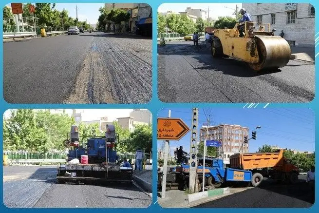 بهسازی معابر منطقه 15 با توزیع آسفالت مناسب

