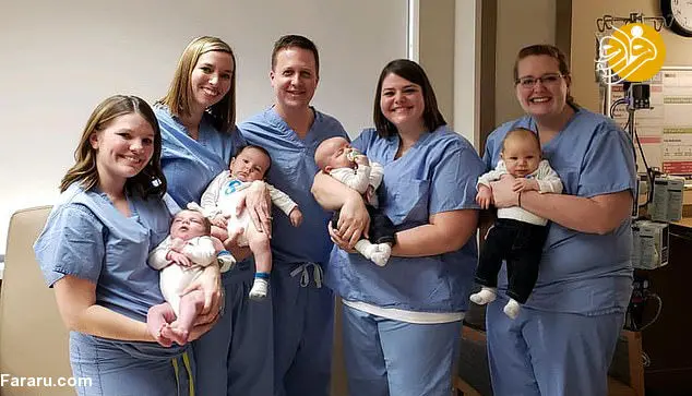 زایمان همزمان ۷ پرستار یک بیمارستان! + عکس