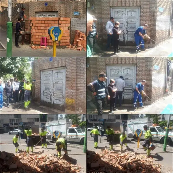 جمع آوری دیوار چینی غیر مجاز در خیابان دمشق