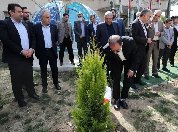 کاشت نهال توسط سرپرست بانک ملی ایران به مناسبت روز درختکاری