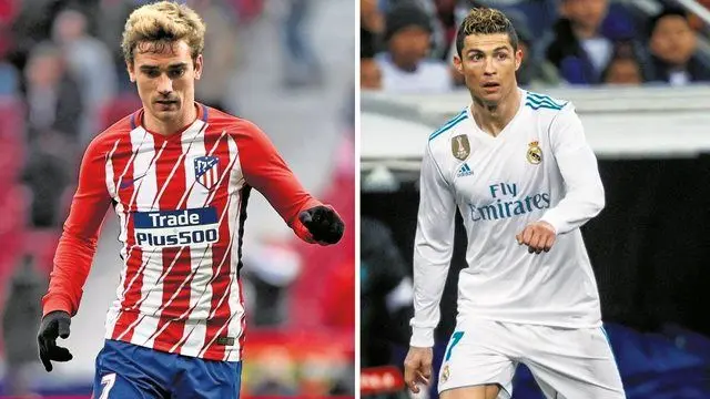 
داربی‌ مادرید تقابل رونالدو و گریزمان
