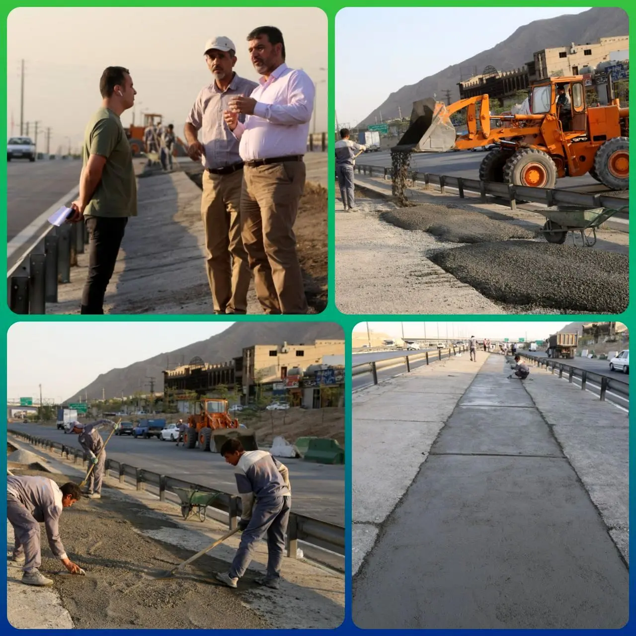 عملیات بهسازی عمرانی رفیوژهای میانی مسیر تندرو و کندرو بزرگراه امام رضا (ع)