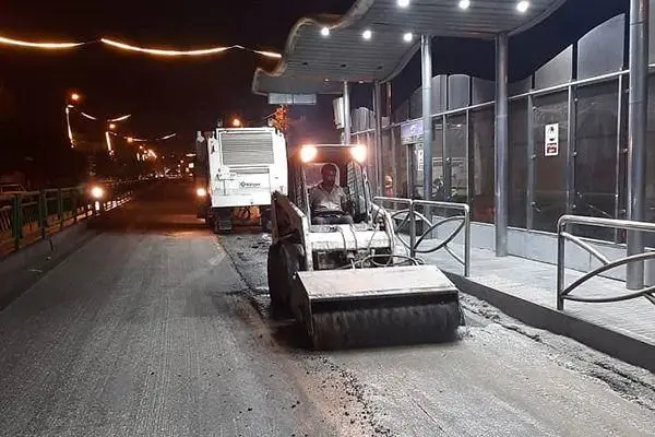 آغاز عملیات بهسازی روکش آسفالت در خط 2 بی آر تی

