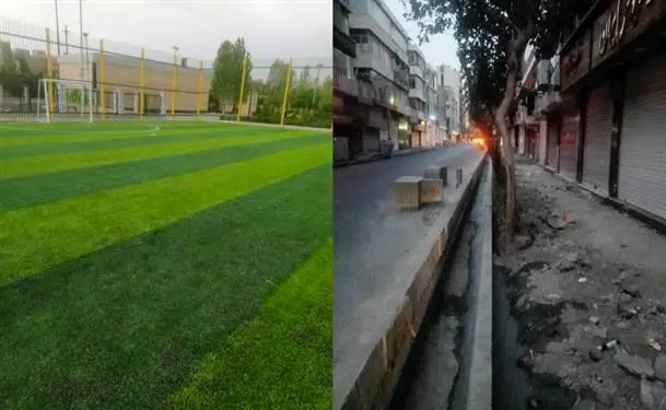 وضعیت بهسازی پیاده رو خیابان ولیعصر تا احداث چمن مصنوعی در بوستان رازی مورد بررسی قرارگرفت

