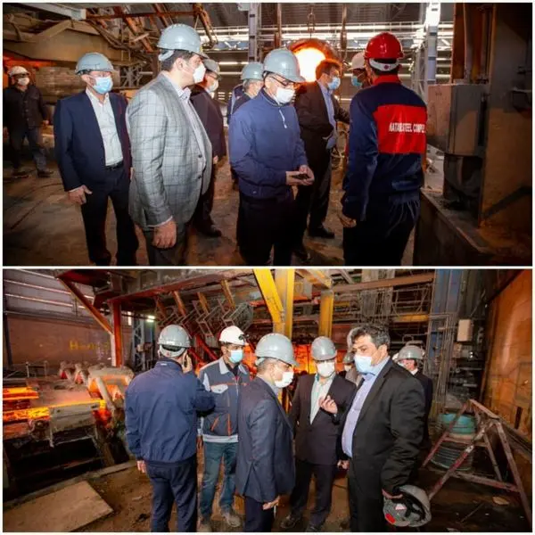  بازدید مدیرعامل فولادمبارکه و هیات همراه از مجتمع فولاد نطنز