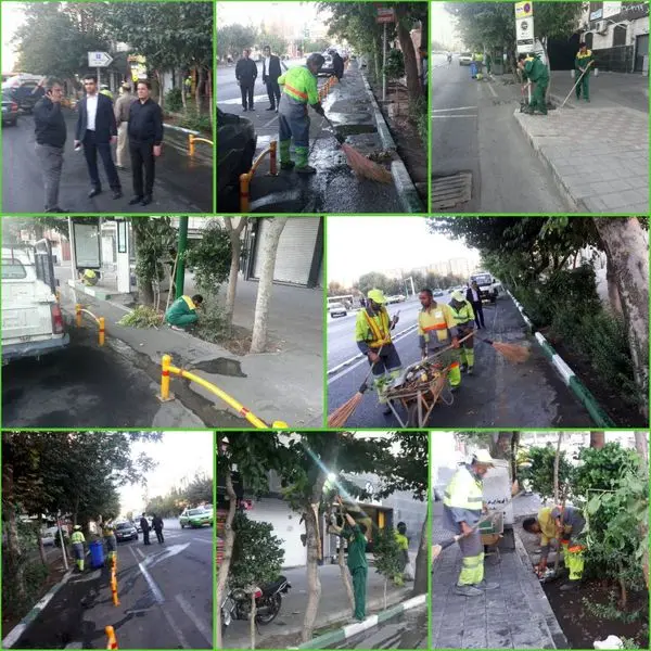 اجرای طرح ویژه نگهداشت شهر در خیابان حافظ