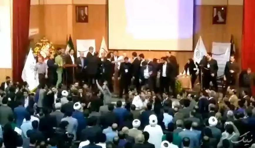 تنش و درگیری چهره سیاسی در جلسه حزب اعتماد ملی+عکس