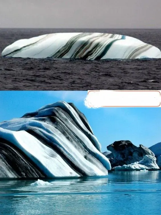 توده های یخ راه راه +عکس