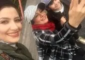 سلفی جالب خانم بازیگر و همسر مدلش در خارج از کشور
