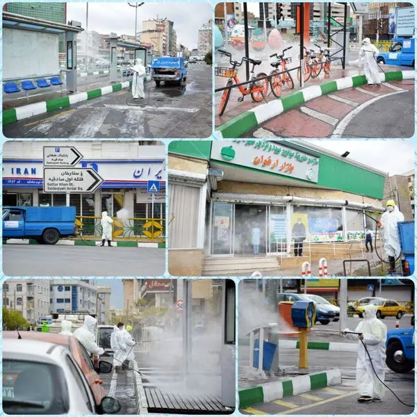 پایتخت روزانه با 75هزار لیتر محلول ضدعفونی کننده شست‌وشو می‌شود


