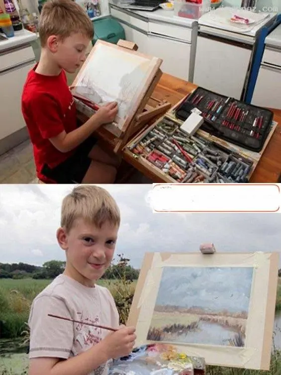 کوچکترین نقاش میلیونر جهان+عکس