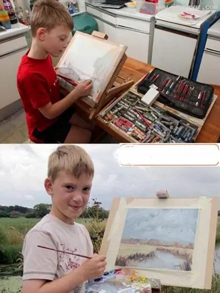 کوچکترین نقاش میلیونر جهان+عکس