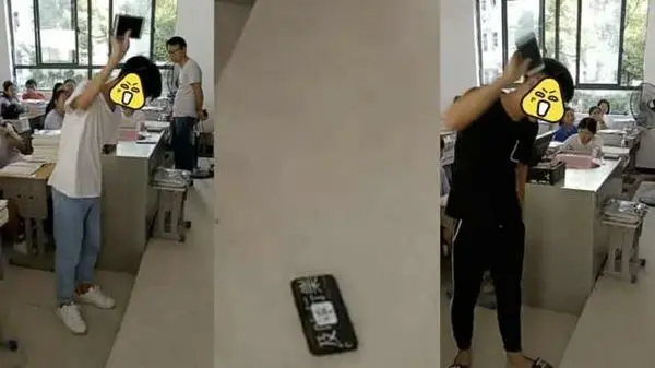 تنبیه دانش آموزان بخاطر استفاده از موبایل! + عکس