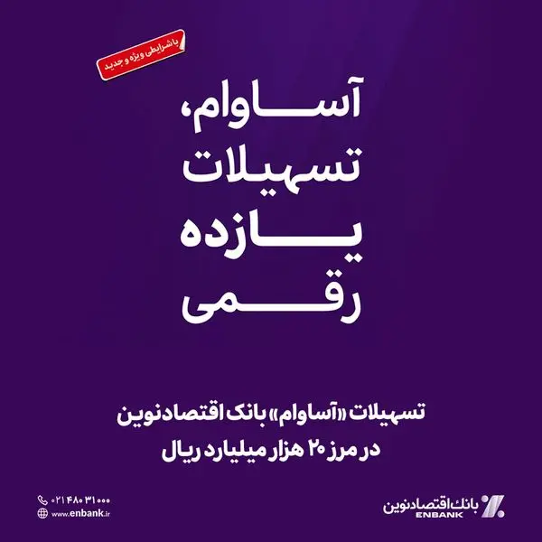 تسهیلات «آساوام» بانک اقتصادنوین در مرز 20 هزار میلیارد ریال


