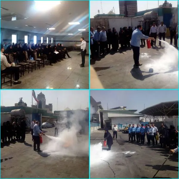 آموزش اطفای حریق در مرکز مکانیزه پردازش بیهقی

