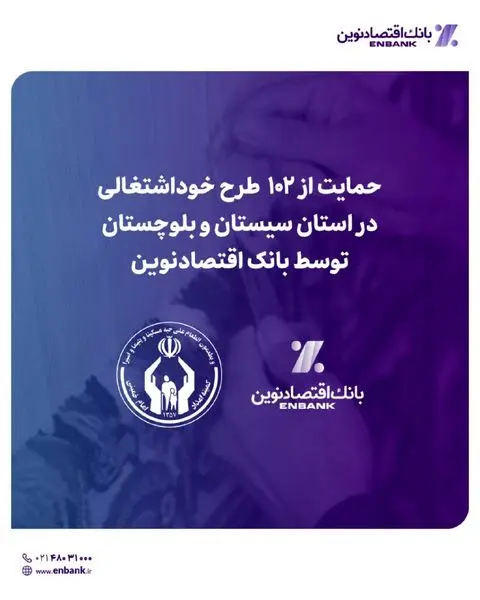 حمایت از ۱۰۲ طرح خوداشتغالی در استان سیستان و بلوچستان توسط بانک اقتصادنوین
