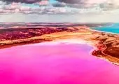تصویری از دریاچهای صورتی در استرالیا